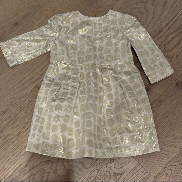 green emerald velvet dress Bonpoint Gold Jacquard Waisted YAM Dress – Ladida